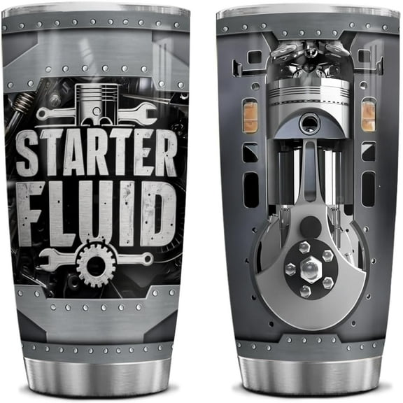 Mechanic Tumbler: 20 Oz Coffee Mug, Starter Fluid, Car Guy Gift, For Men