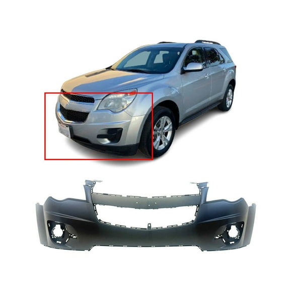 DCP Primed Front Bumper Cover For 2010-2015 Chevy Equinox Chevrolet w/ fog