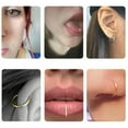 thumbnail image 3 of K-KED 4PCS Hinged Segment Nose Ring Stud Earring Ear Tragus Helix Lip Hoop Piercing !-black-1.0x12mm-2PCS, 3 of 9