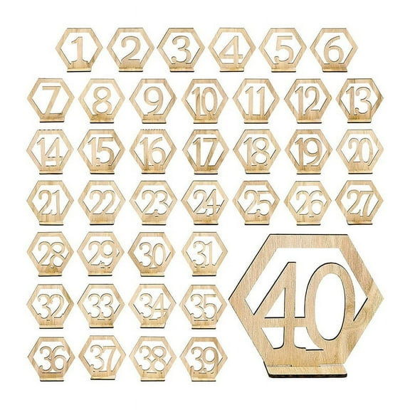 1-40 Wedding Wooden Table Number Sign Wooden Bar Cafe Number Table Sign Seat Numberk7518