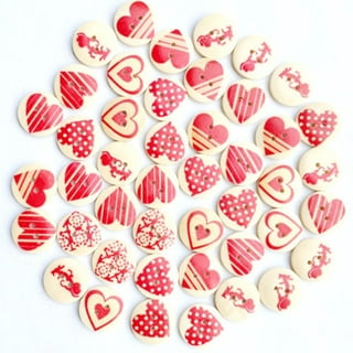 Heart Shape Resin Buttons 10mm Red Hearts Button Sewing Crafts Supplies  1pck Set