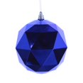 thumbnail image 1 of 8 in. Blue Shiny Geometric Christmas Ornament Ball, 1 of 1