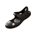 thumbnail image 2 of pwidon Women's Mary Jane Clogs Closed Toe Slip On EVA Waterproof Floral Decor Beach Pool Walking Sandals Black 5, 2 of 4