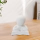 thumbnail image 4 of Escultura artística abstracta de estatuilla, decoración del hogar, acentos, regalos, adorno de porcelana Blanco Lectura, 4 of 8