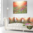 thumbnail image 2 of Designart Expansive Poppy Field At Sunset - Floral Throw Pillow - 16x16, 2 of 4