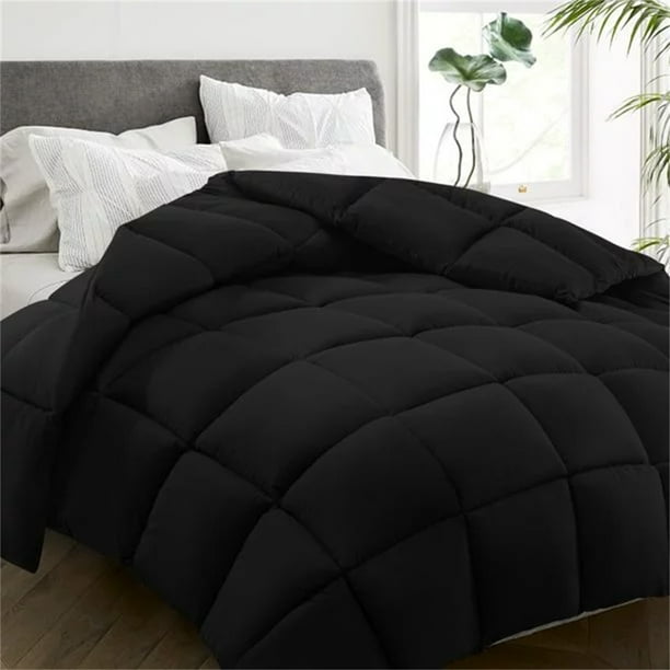 VOUA All Season Down Alternative Black Comforter, Hotel Luxury Quilted