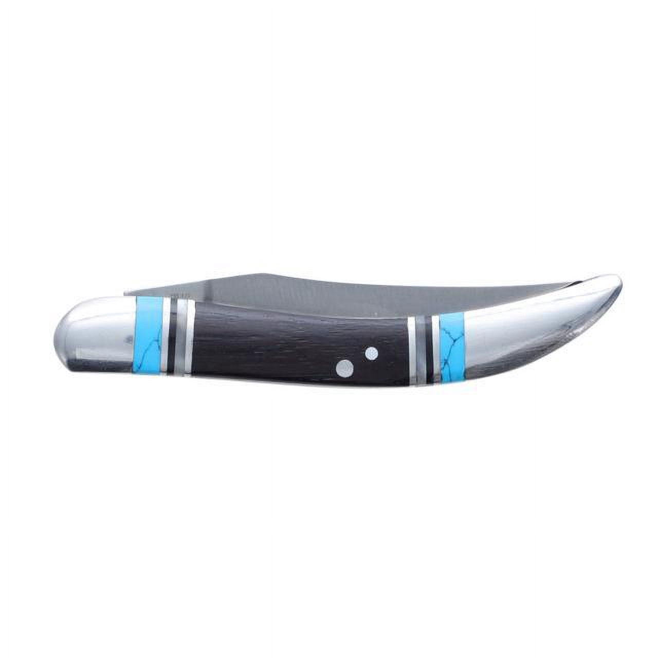 Scipio FCC00021CB Blue Horizon Pocket Knife - 2.25-Inch Folding Knife Toothpick Blade Small Portable Knife - Wood Handle with Inlaid Blue Stone