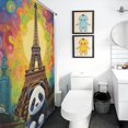 thumbnail image 5 of Funny Cute Panda Shower Curtain Fabric Bathroom Decor with Hooks, 5 of 8