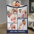 thumbnail image 3 of Custom Blanket With Photo Text Personalized Throw Customized Picture Blanket For Adult Kid Birthday Halloween Fathers Mothers Valentines Day Gift Christmas(1*Photo-75X100), 3 of 6