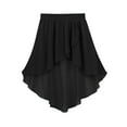 thumbnail image 3 of renvena Girls' Chiffon Hi-Low Dance Skirt Lyrical Ballet Jazz Latin Dance Dress 6-16 A Black 16, 3 of 7