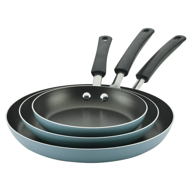 Farberware 3-Piece Set Easy Clean Aluminum Nonstick Frying Pans/Fry  Pans/Skillet, Aqua