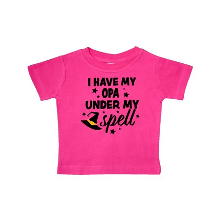 

Inktastic I Have My Opa Under My Spell with Cute Witch Hat Gift Baby Boy or Baby Girl T-Shirt