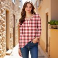 thumbnail image 5 of Holzkary Long Sleeve Shirts for Women Women's Round Neck Long Sleeve Top Halloween Printed Casual Loose T Shirt V Neck Polka Dot Graphic Tees Shirts Button Down Dressy Blouses Red M, 5 of 9