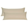 Unique Bargains 2 Pack Microfiber Body Pillow Covers Khaki 20"x48"