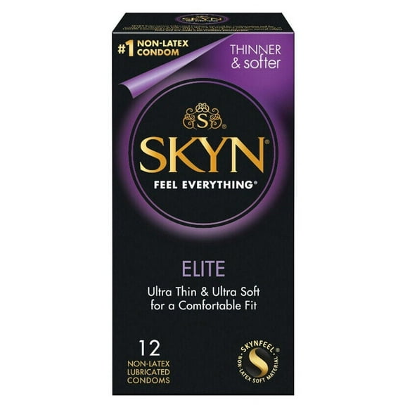 SKYN Elite Lubricated Non-Latex Condoms Ultra Thin Premium Polyisoprene - Choose Count
