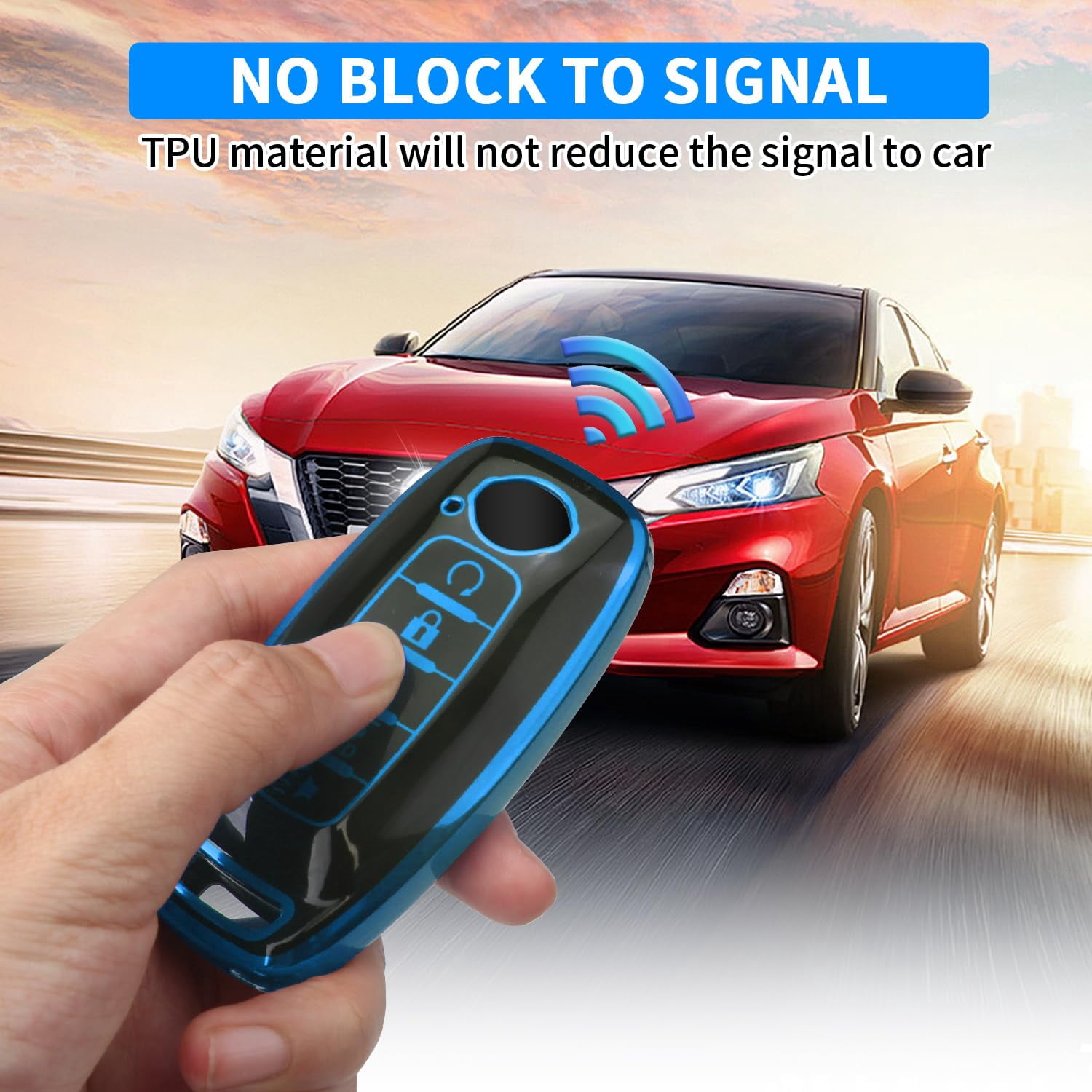 Key Fob Cover for Nissan,Car Key Fob Protector 5 Buttons Key Case Protection Compatible with 2023 2024 Pathfinder Rogue Metal Keychain Remote Key Accessories Protector