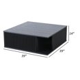 thumbnail image 6 of Benjara 39 Inch Coffee Table, Platform Louvered Wood Design, Black Ash Veneer, 6 of 6