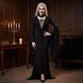 thumbnail image 2 of KLHDSF Halloween Women's Morticia Floor Dress Costume Adult Women Gothic Witch Vintage Dress Black XL, 2 of 6
