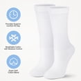 thumbnail image 6 of Loritta 4 Pairs Diabetic Socks for Women & Men Super Soft Non-Binding Extra Wide Top Crew Socks , White, 6 of 7