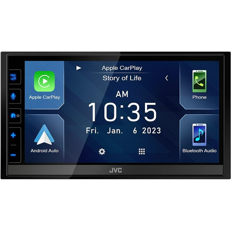JVC 6.8 Wireless Android Auto, Apple CarPlay Bluetooth Digital Media (DM)  Receiver with Variable Color and SiriusXM Ready Black KW-M785BW - Best Buy