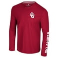 thumbnail image 2 of Men's Colosseum Crimson Oklahoma Sooners Logo Lockup 3-Hit Active Blend Long Sleeve T-Shirt, 2 of 3