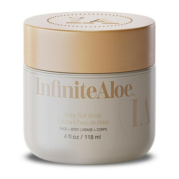 InfiniteAloe Baby Soft Scrub Exfoliante facial y corporal a base de aloe vera - Exfoliante e hidratante - 4oz.