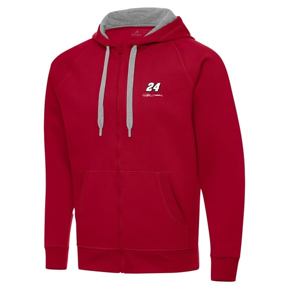 Men's-Antigua  Red Jeff Gordon Victory Full-Zip Hoodie