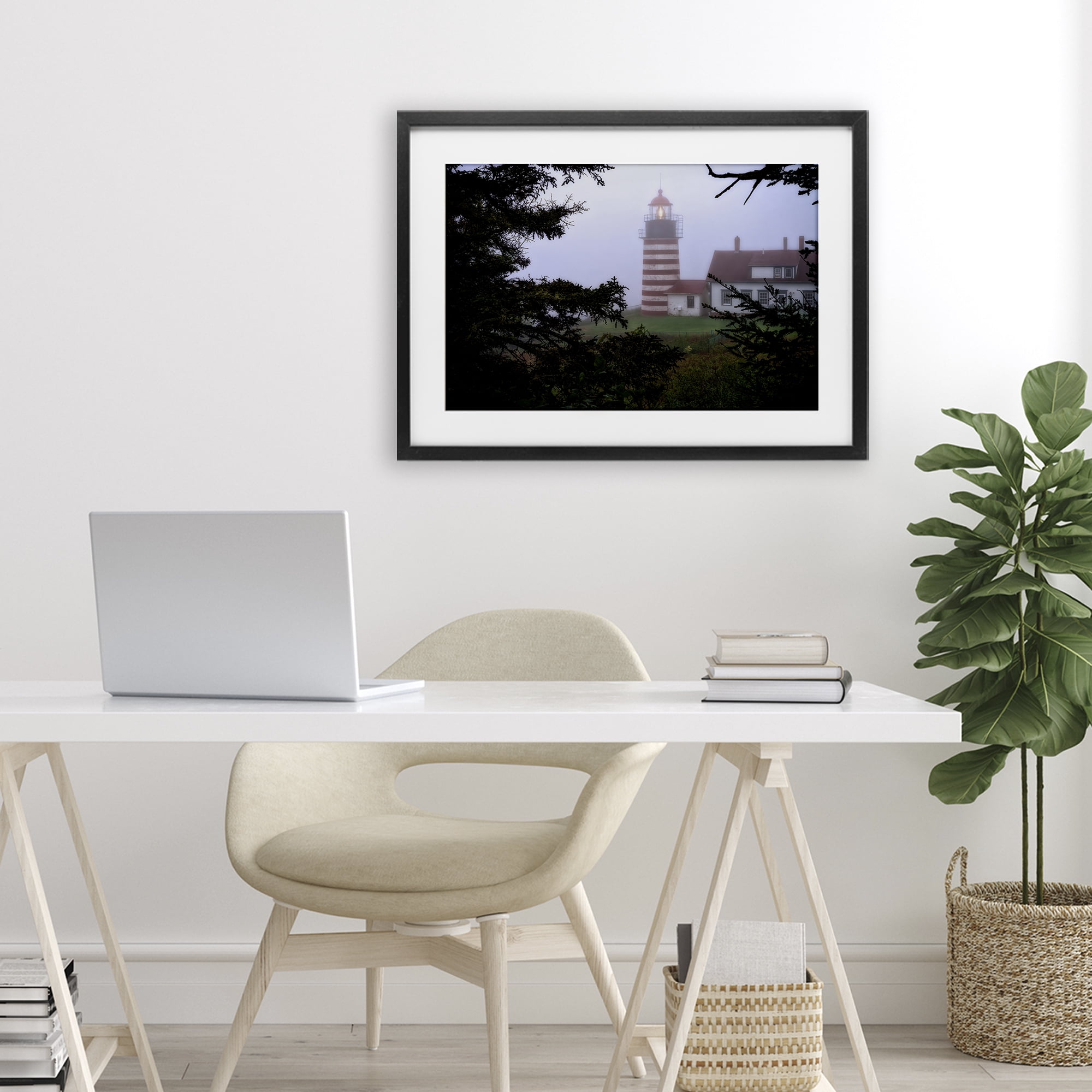 Stupell Industries Socked In By Fog Black Framed Print Under Glass, design by Rick Berk