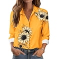 thumbnail image 2 of Chemise Imprimée pour Femmes à Manches Longues, Col en V, Blouse Décontractée 95 % Polyester 5 % Élasthanne, 2 of 7