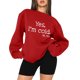 thumbnail image 2 of Pntutb moda mujer cuello redondo Camiseta de manga larga otoño estampado Chirstmas blusa suelta tops sudadera Pntutb Pntutb-4782, 2 of 4