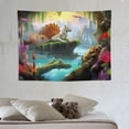 thumbnail image 4 of ONETECH  Trippy Forest Tapestry Animal Fantasy Waterfall Rafting Wall Hanging Nature Landscape Fairy Tale World Animal Tapestry Flannel for Bedroom Living Room Dorm Decor, 4 of 7