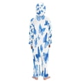 thumbnail image 3 of Soft Big Kids Onesie Pajamas Cozy Loose-Fit Jumpsuits for kids with Pockets for Christmas Lounge & Play Blue Butterfly Pattern, 3 of 8