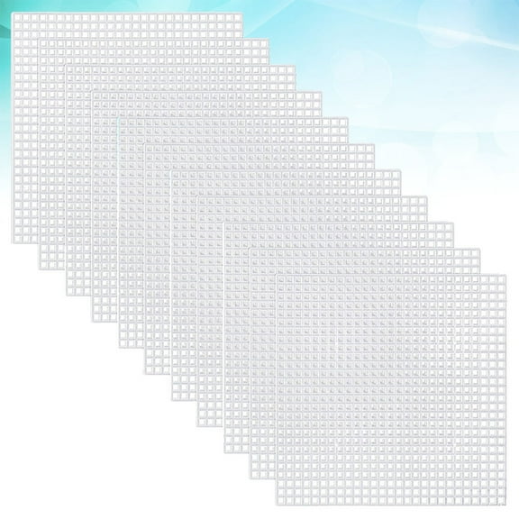 BESTYASH 30Pcs White Mesh Canvas for Embroidery, 8x8cm Plastic Needlepoint Craft Supplies