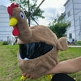 thumbnail image 2 of Cartoon Rooster Plush Motorcycle Helmet Cover - Unisex Rabbit Fur Headgear Accessory for All Helmet Types, Fun Personality-Adding Head with Durable Comfort, In-Stock Ready-to-Ship (Turkey Design,, 2 of 6