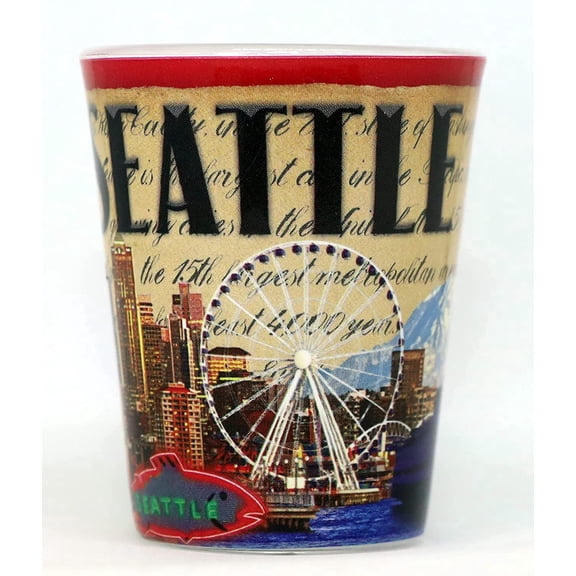 Seattle Washington Stamp Design Shot Glass