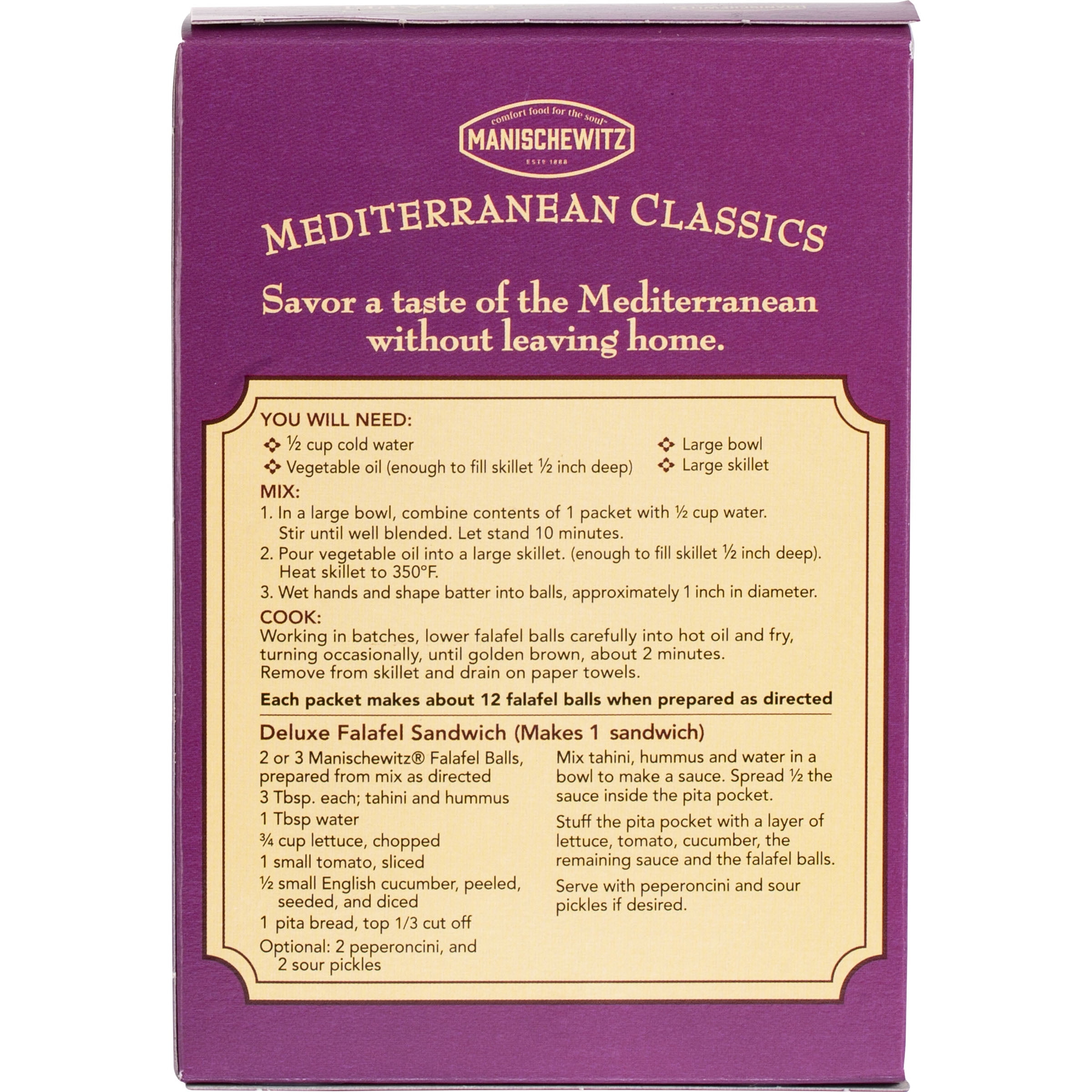 (3 pack) Manischewitz Falafel Meiterranean Snack Mix, 6.4 Oz