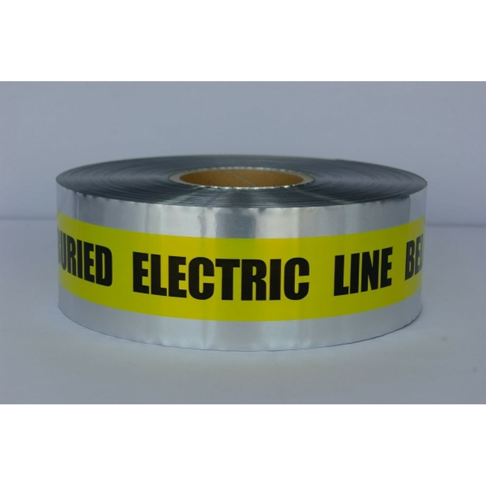 Detectable Underground Tape Caution Buried Electric Line Below 3" X