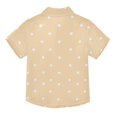 thumbnail image 2 of Dailycode Small Short Sleeve Button Down Shirts Peach White Polka Dot Casual Shirt 3-10 Years, 2 of 9