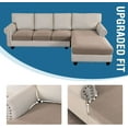 thumbnail image 6 of ZXNYH Sectional Couch Covers 4 Pieces Sofa Seat Cushion Covers L Shape Separate Cushion Couch Chaise Cover for Both Left/Right Sectional Couch (XL Sofa 3 Seater + 1 Chaise, Grey), 6 of 7