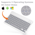 thumbnail image 4 of Rechargeable Bluetooth Keyboard and Mouse Combo Ultra Slim Full-Size Keyboard and Mouse for BLU Touchbook G7 and All Bluetooth Enabled Mac/Tablet/iPad/PC/Laptop - Stone Grey with Purple Mouse, 4 of 7
