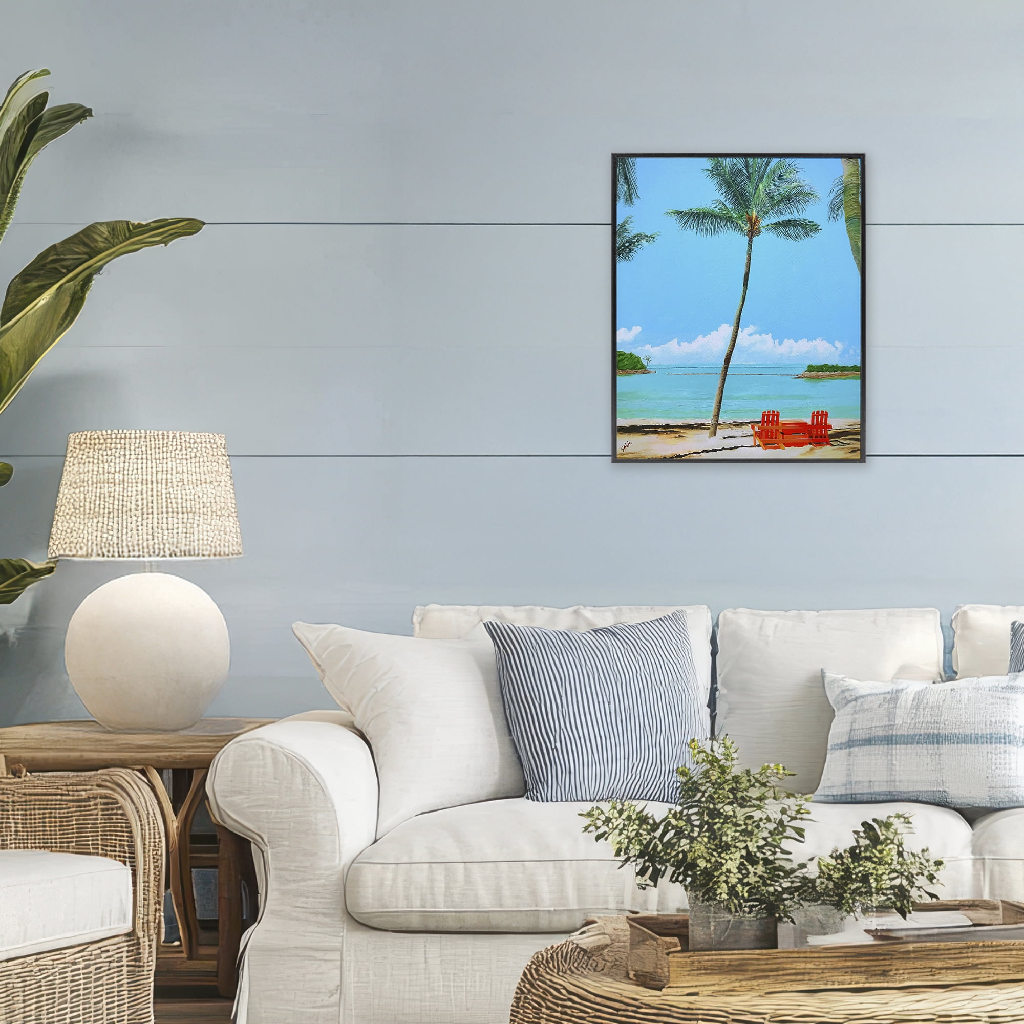 Stupell Industries Dreaming Of Palm Trees Black Framed Giclee Art, design by John Jaster