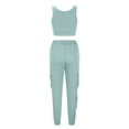 thumbnail image 6 of REORIAFEE Country Outfits for Women Beach Outfits Women Casual Summer Round Neck Sleeveless Tops Long Pants Suit Light Blue S, 6 of 7