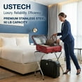 thumbnail image 6 of USTECH PRE-ASSEMBLED Double Tier Luggage Rack with High Back | Stainless Steel Durable Suitcase Stand | Holds Up to 50 LBS, 6 of 7