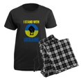 thumbnail image 5 of CafePress - Support Ukraine I Stand With Ukraine P Pajamas - Women's Short Sleeve Print T-Shirt and Pants Dark Cotton Pajama Set, 5 of 7