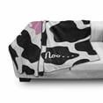 thumbnail image 3 of Cow Print Soft Flannel Fleece Throw Blanket, Camouflage Hide Skin Pattern in Pastel Color Shades Heart Shape Moo, Cozy Plush for Indoor and Outdoor Use, 70" x 90", Pink Black White, by Ambesonne, 3 of 6