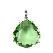 Gemhub 105 Ct. Pear Cut Green Amethyst Gemstone Pendant 925 Silver Pendant Green Gemstone February Birthstone Pendant for Girls