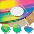 thumbnail image 4 of Colorful Striped Tie Dye Pattern Round Fitted Tablecloth with Elastic Edge,Dining Table Cover Waterproof,Outdoor Round Tablecloth for Camping,Dining,Indoor and Outdoor, 4 of 7