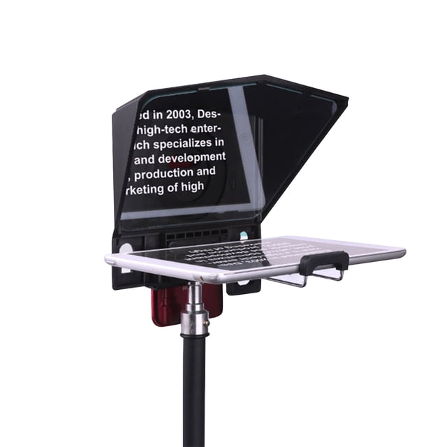 Telepromter Teleprompter Grabación de teléfono y DSLR Mini Teleprompter para Pad Tablet Soporte para teléfono inteligente portátil Cámara con soporte para teléfono Anillos adaptadores de lente ancha p Meterk Telepromter