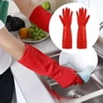 thumbnail image 5 of 1 Pair Acid Oil Resistant Waterproof Thick Extra Long Work Safety Cuffs Heavy Duty Rubber Gloves Car Washing Gloves Protective Gauntlets M, 5 of 8