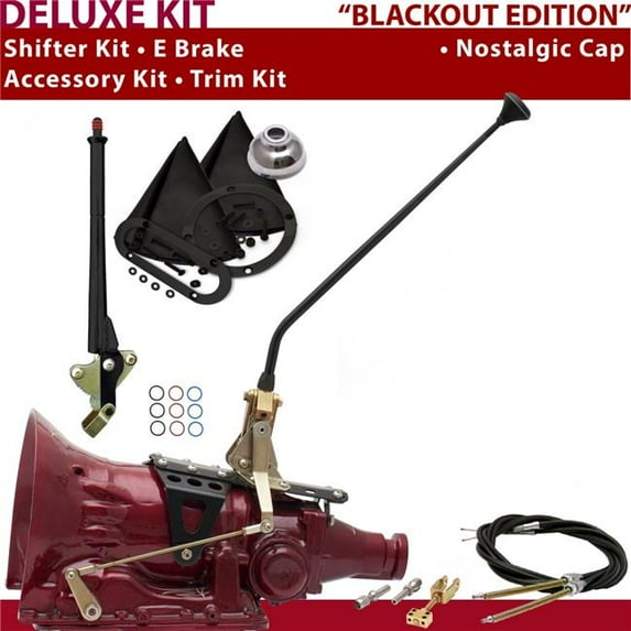 American Shifter TH400 Shifter Kit Black 16 in. E Brake Cable Trim Kit for DB35F